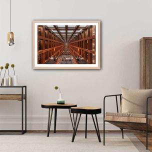 Affiche photo library in berlin - Affiche + cadre en bois - Chêne