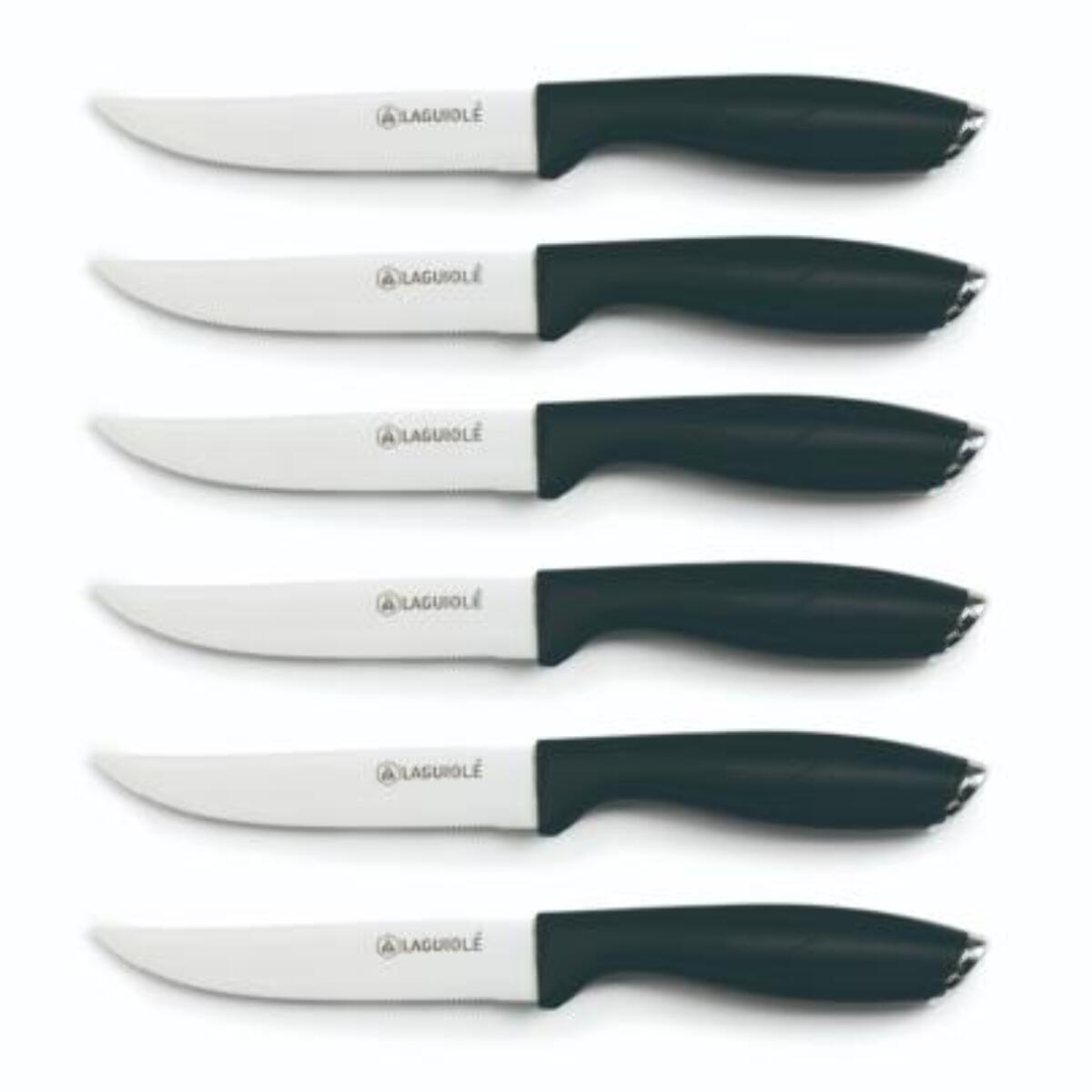 Set de 6 couteaux à steak en acier noir - "Lumin"