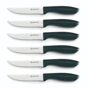 Set de 6 couteaux à steak en acier noir - "Lumin"