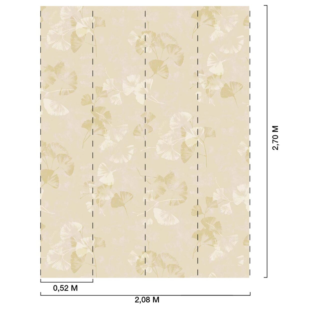 Papier peint fleurs de ginkgo Intissé