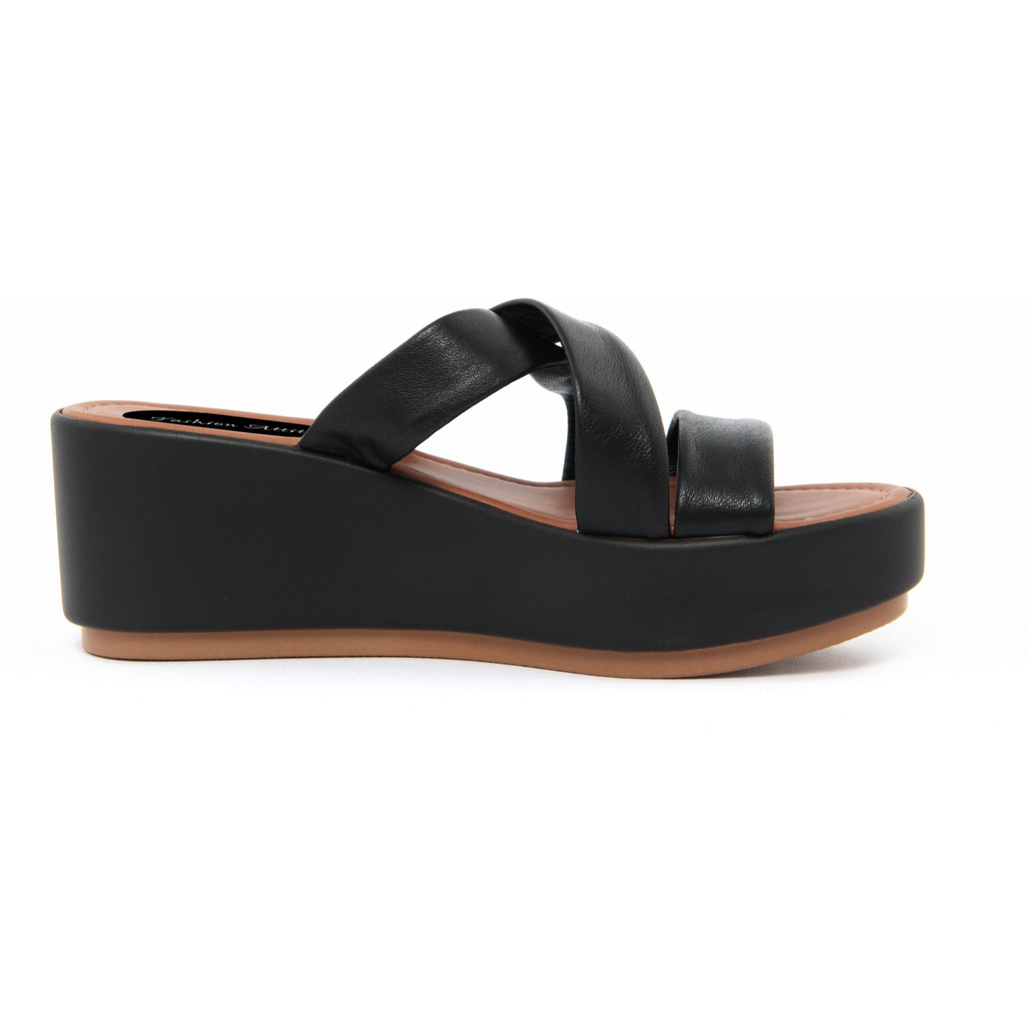 Sandalo con zeppa Donna colore Nero