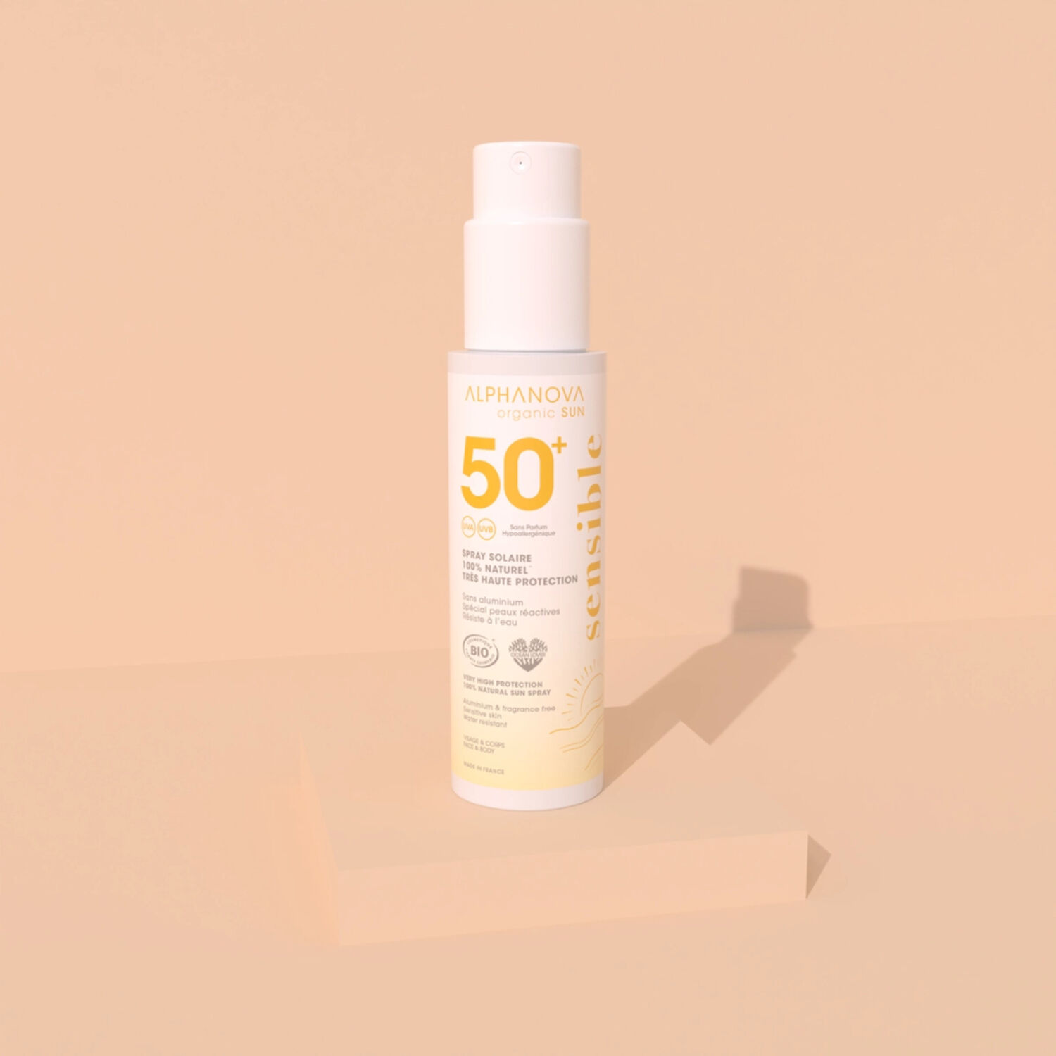 Sensitiv+ SPF50+ - Spray Solaire 100% sans Parfum Naturel Très Haute Protection