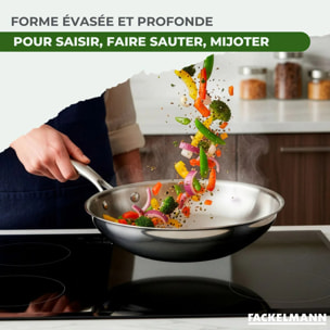 Wok en inox 18/10 Triply Fackelmann Vita3