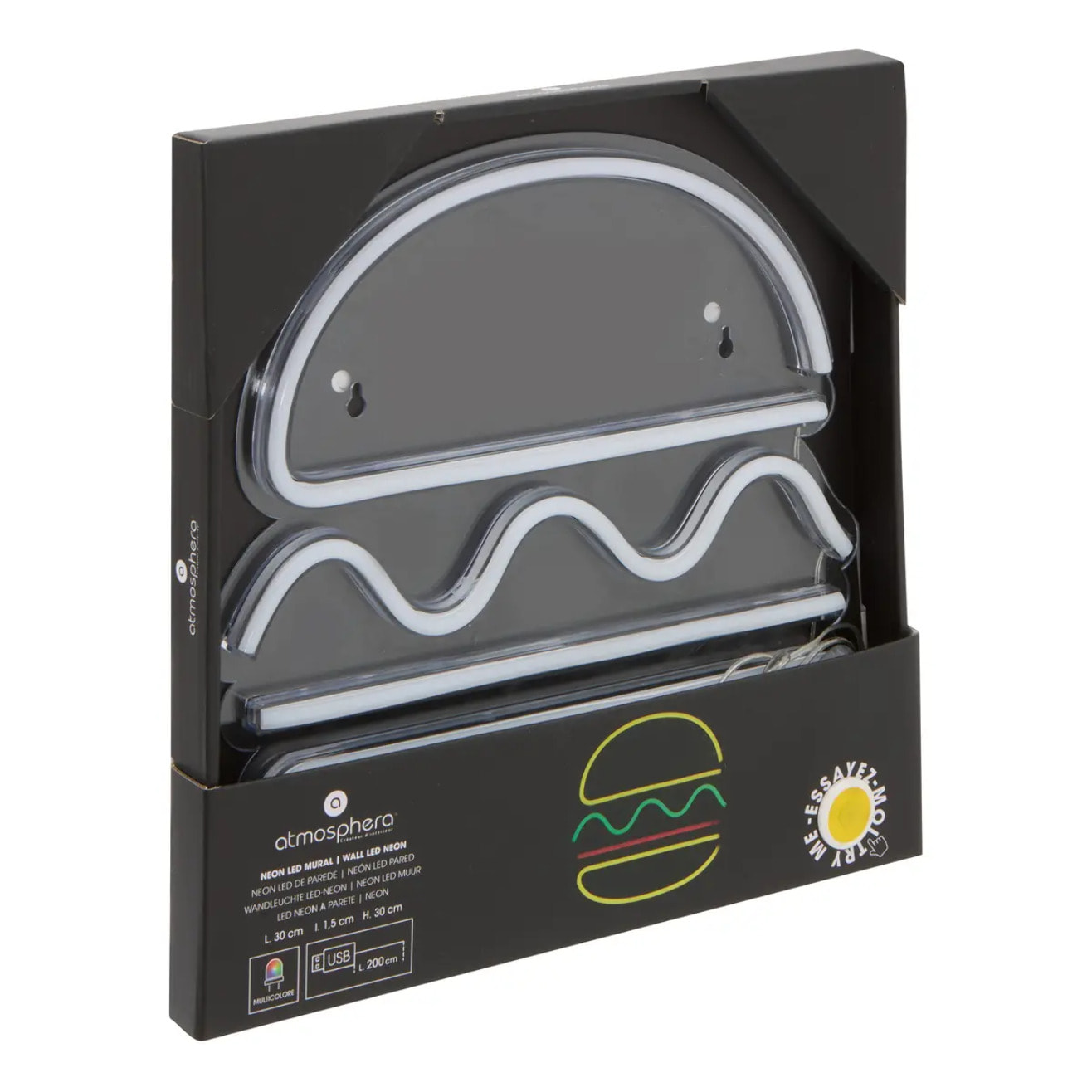 Néon LED Burger 30x30cm