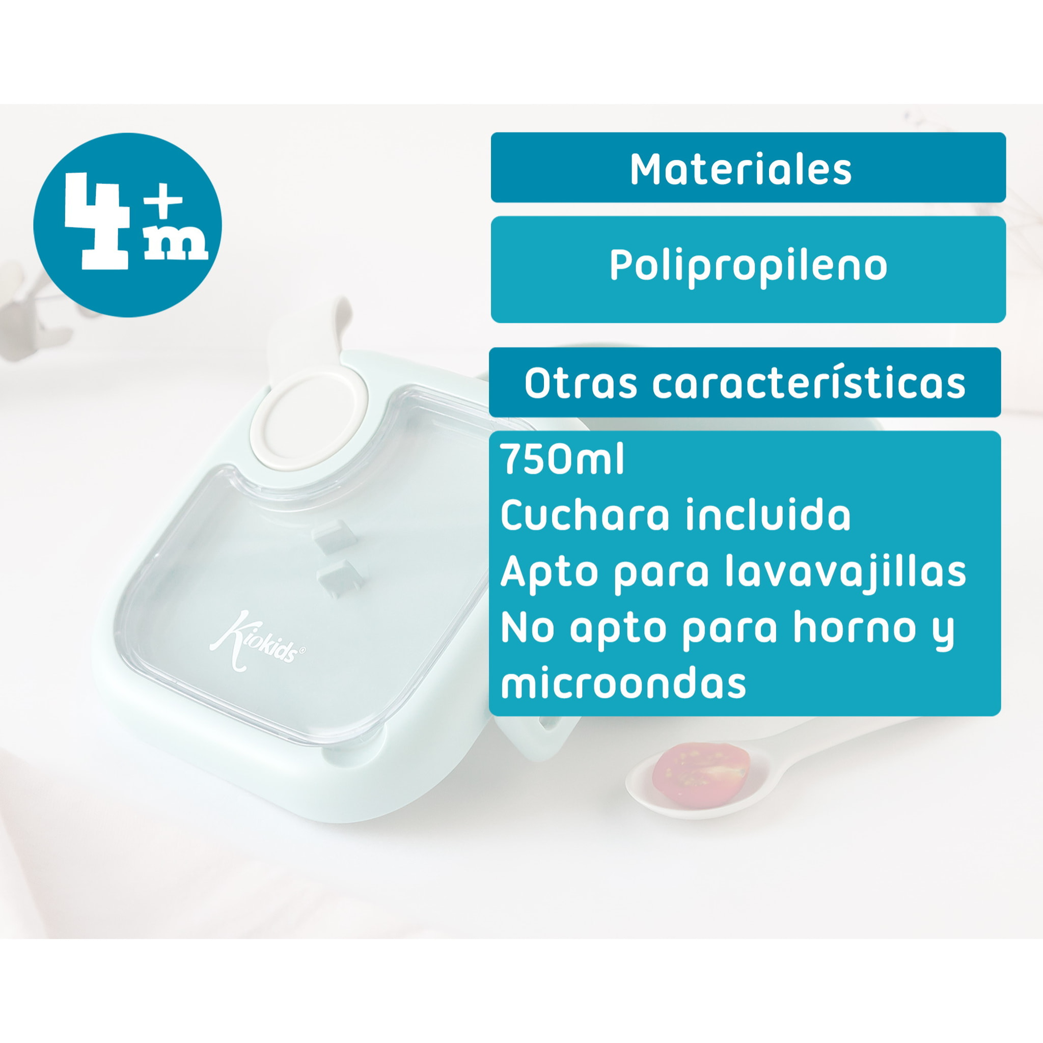 CAJA ALMUERZO SAGE CON CUCHARA GRIS