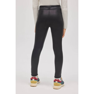 Leggings termici effetto pelle nera per bambine