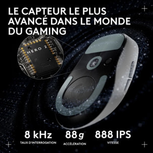 Souris Gamer Sans Fil LOGITECH PRO X SUPERLIGHT2 DEX LIGHTSPEED Blan