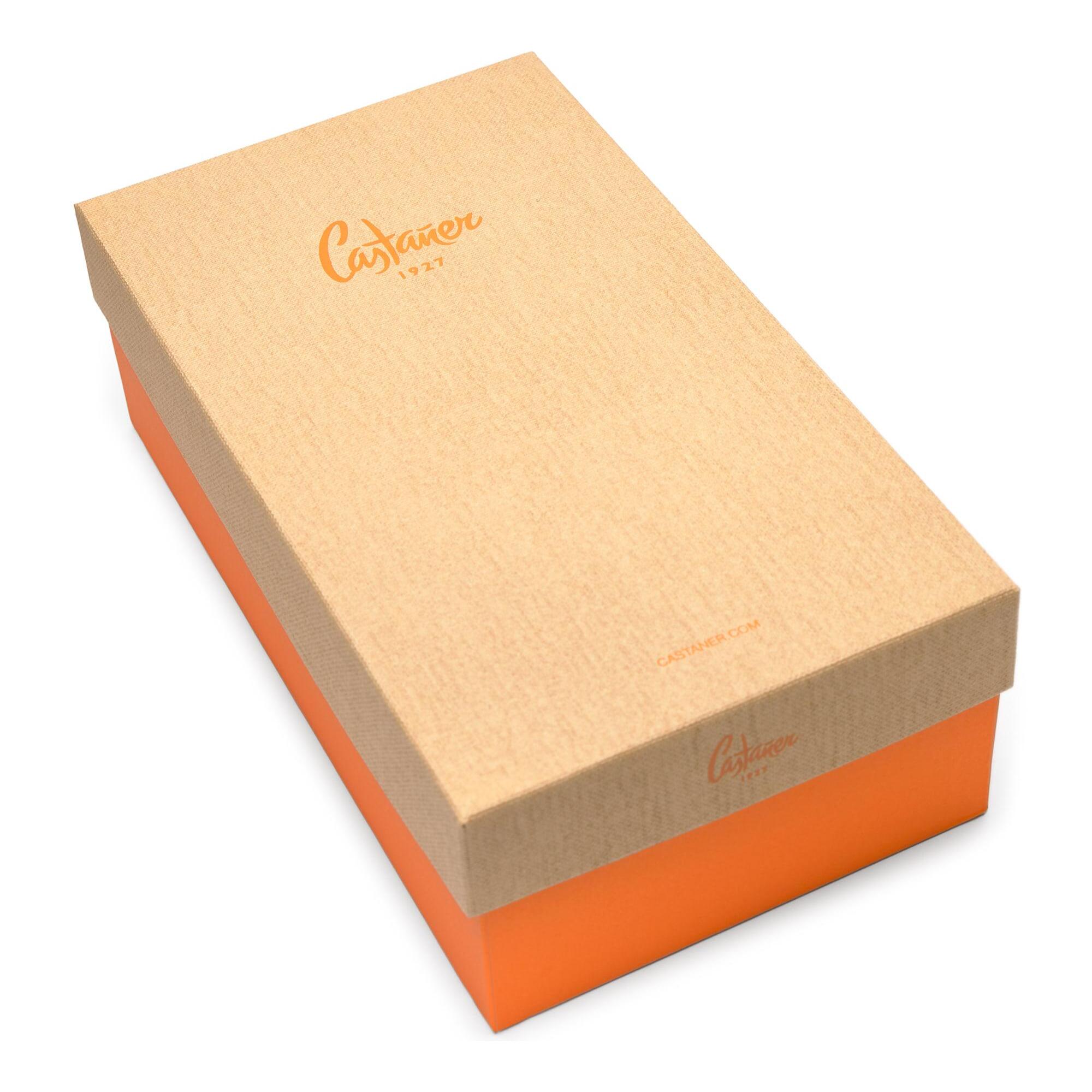 Alpargatas de cuña de mujer Carina en cuero y cierre de lazo