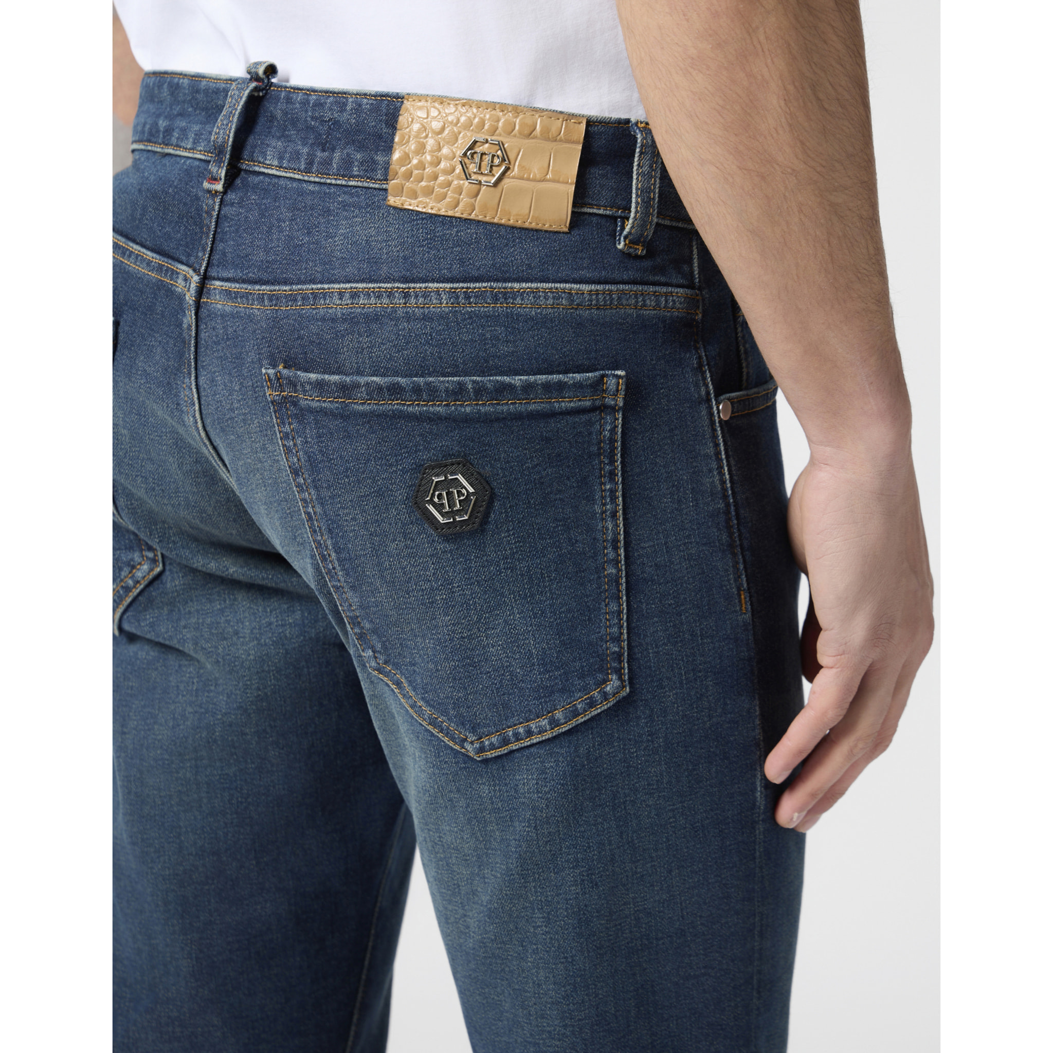 PHILIPP PLEIN Super Straight Cut Jeans Basic Cocco Label