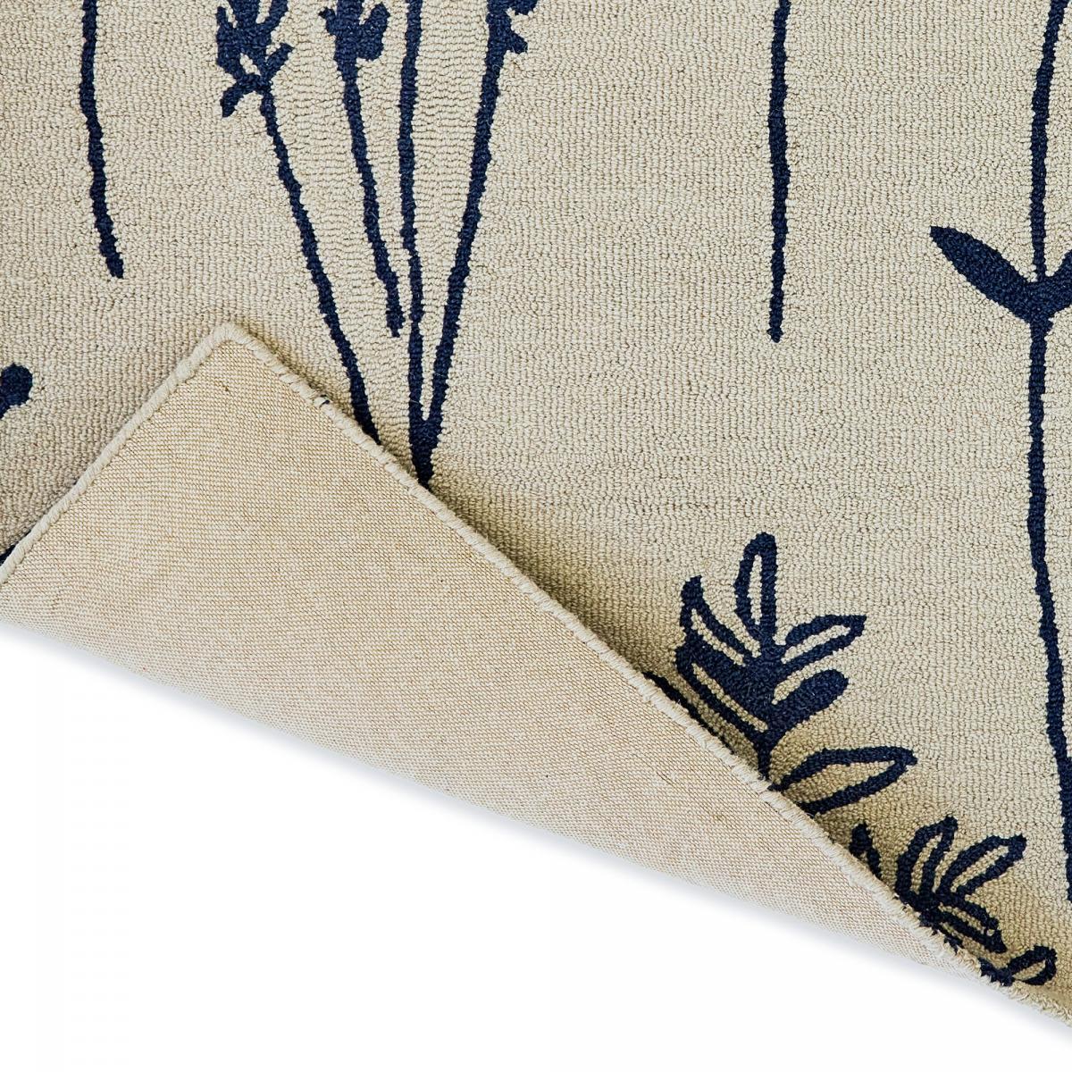 Tapis salon et chambre fait à la main en laine motif floral CHICDOUK