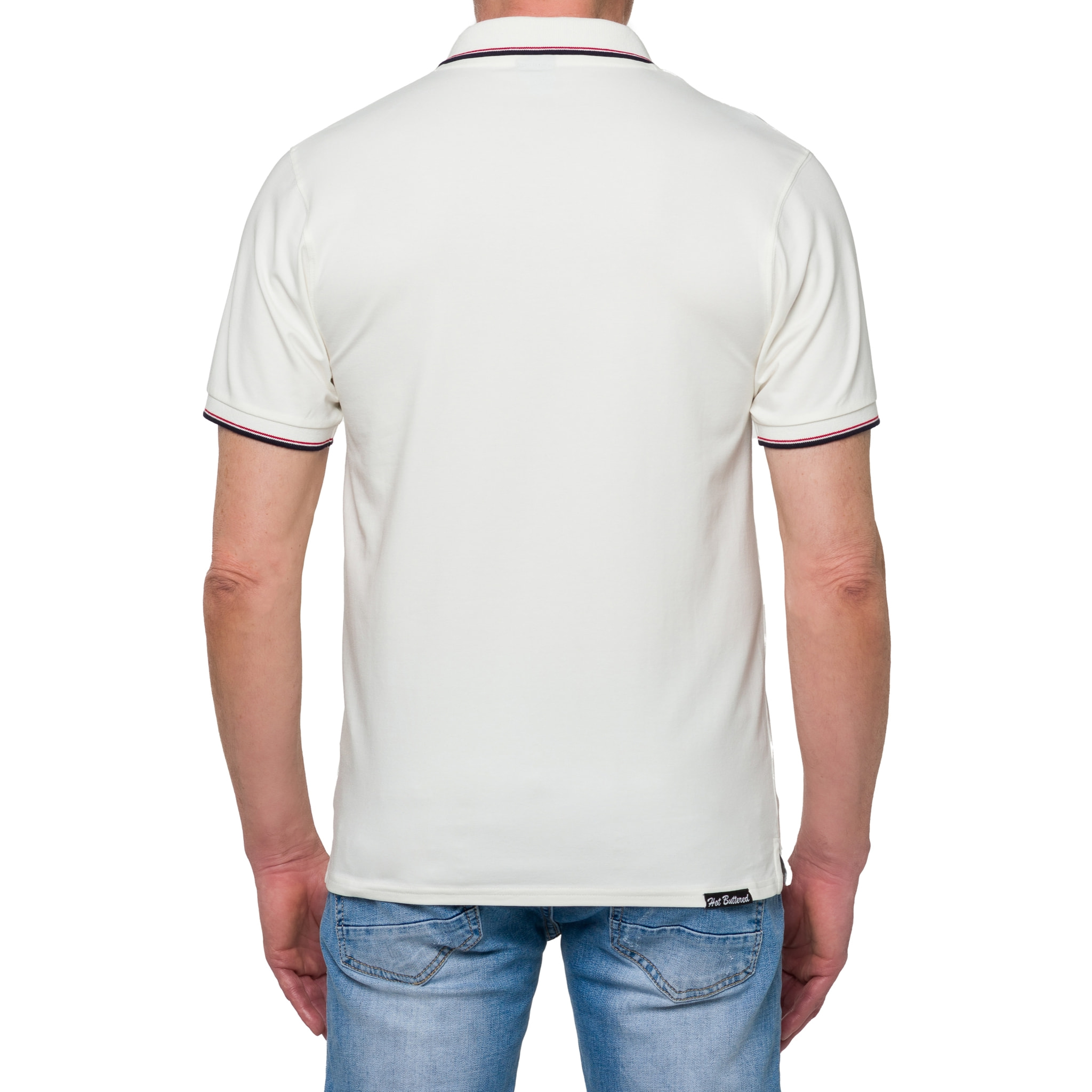 Polo con righine Hot Buttered Amak bianco.
