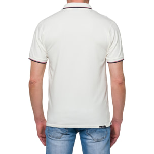 Polo con righine Hot Buttered Amak bianco.