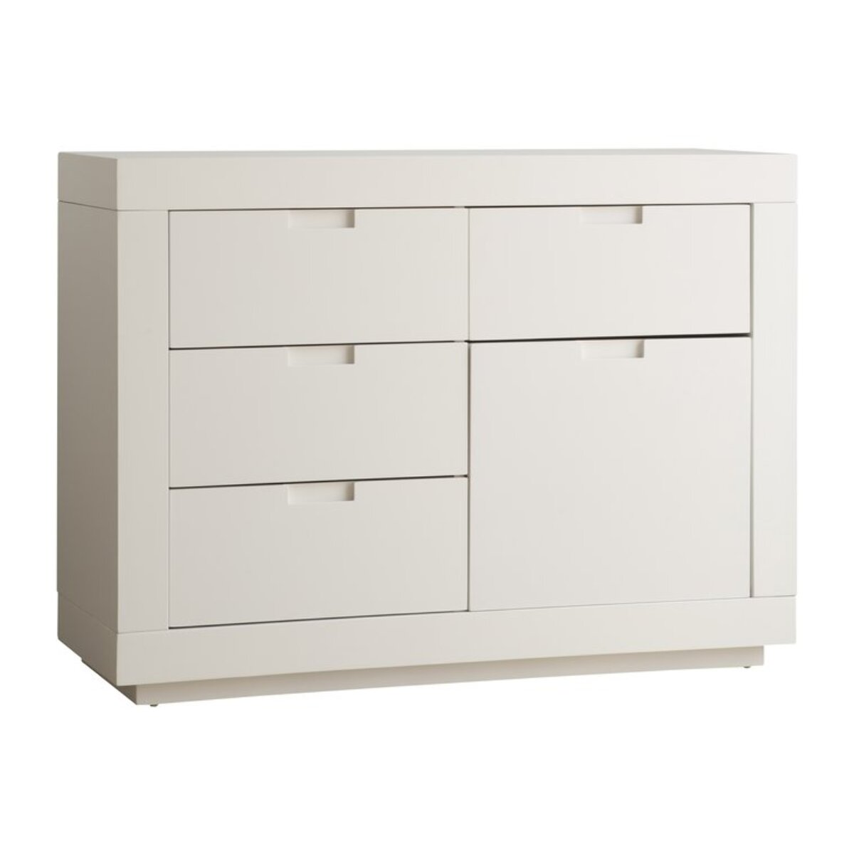 Commode Sisal -bois massif et panneau de mdf-couleur laqué blanc mat 115 x 85 x 43 cm