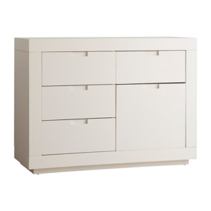 Commode Sisal -bois massif et panneau de mdf-couleur laqué blanc mat 115 x 85 x 43 cm