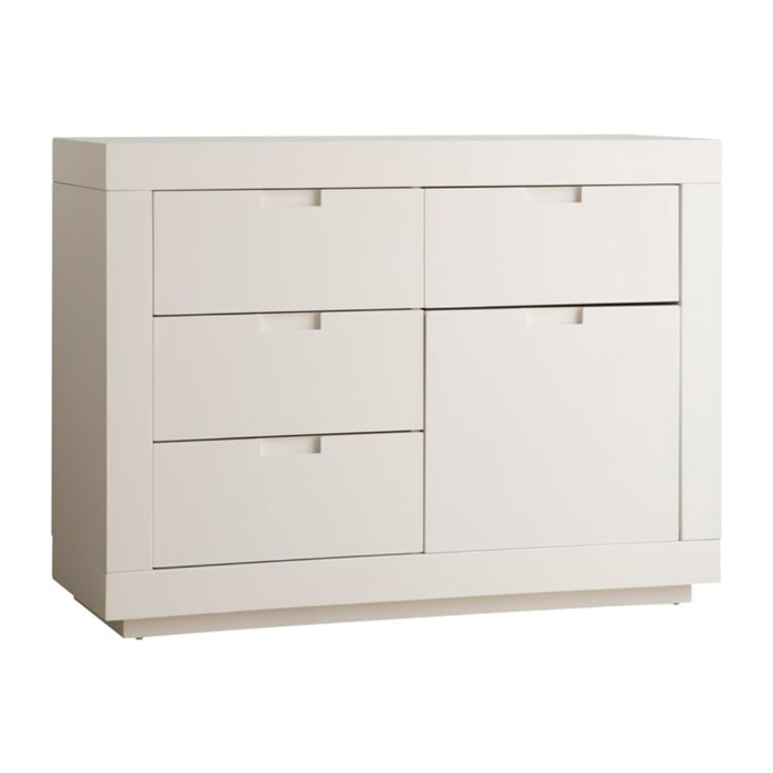 Commode Sisal -bois massif et panneau de mdf-couleur laqué blanc mat 115 x 85 x 43 cm