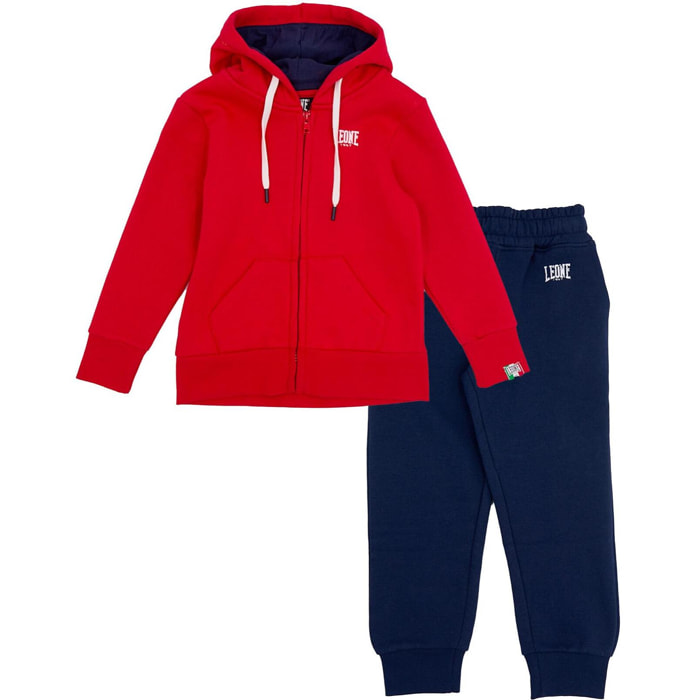 Chándal niño Leone 1947 Apparel cremallera completa capucha gris