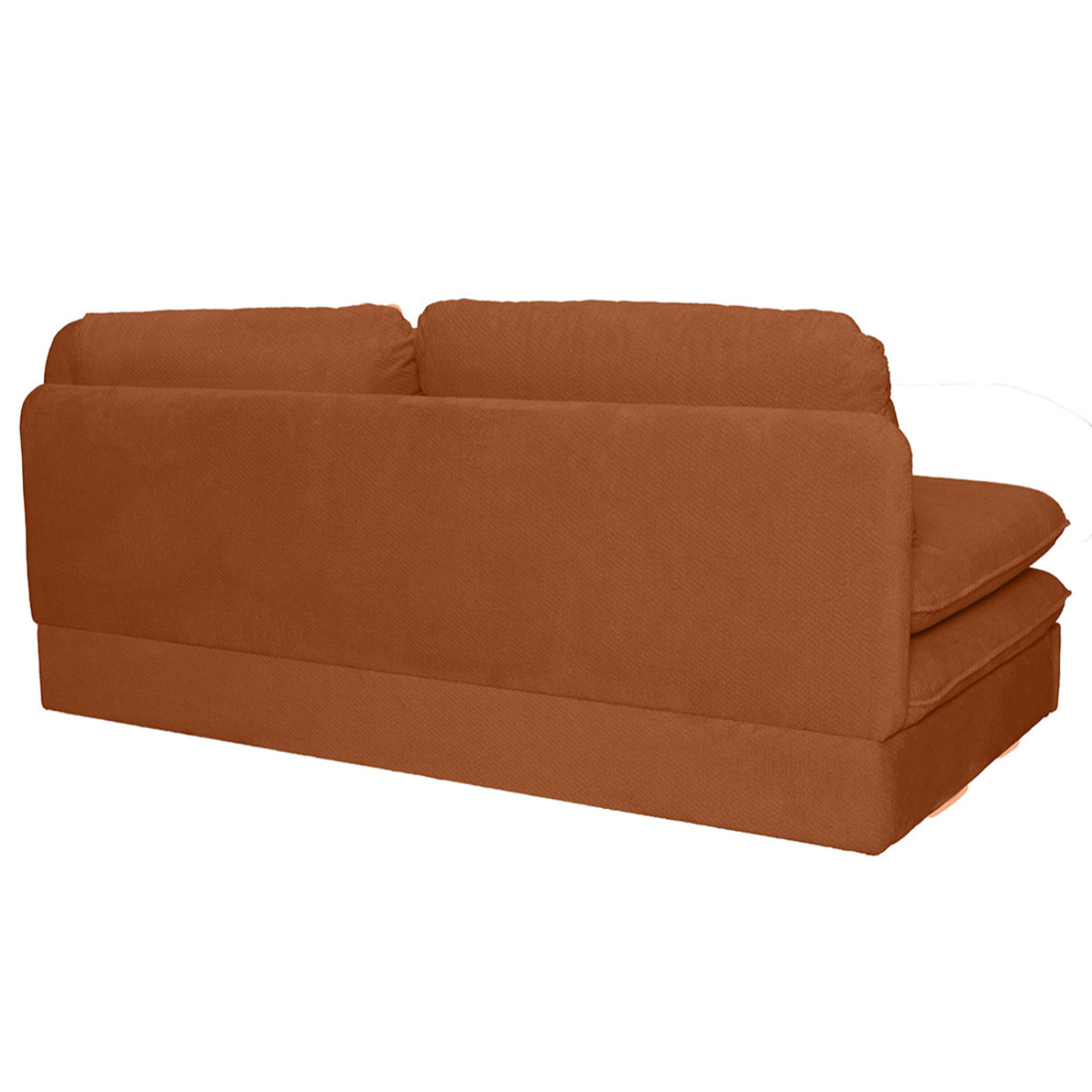 Ysal - canapé 3 places convertible déplimousse en velours texturé - Terracotta