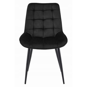 Set di 4 sedie Bera in velluto nero con trapuntatura