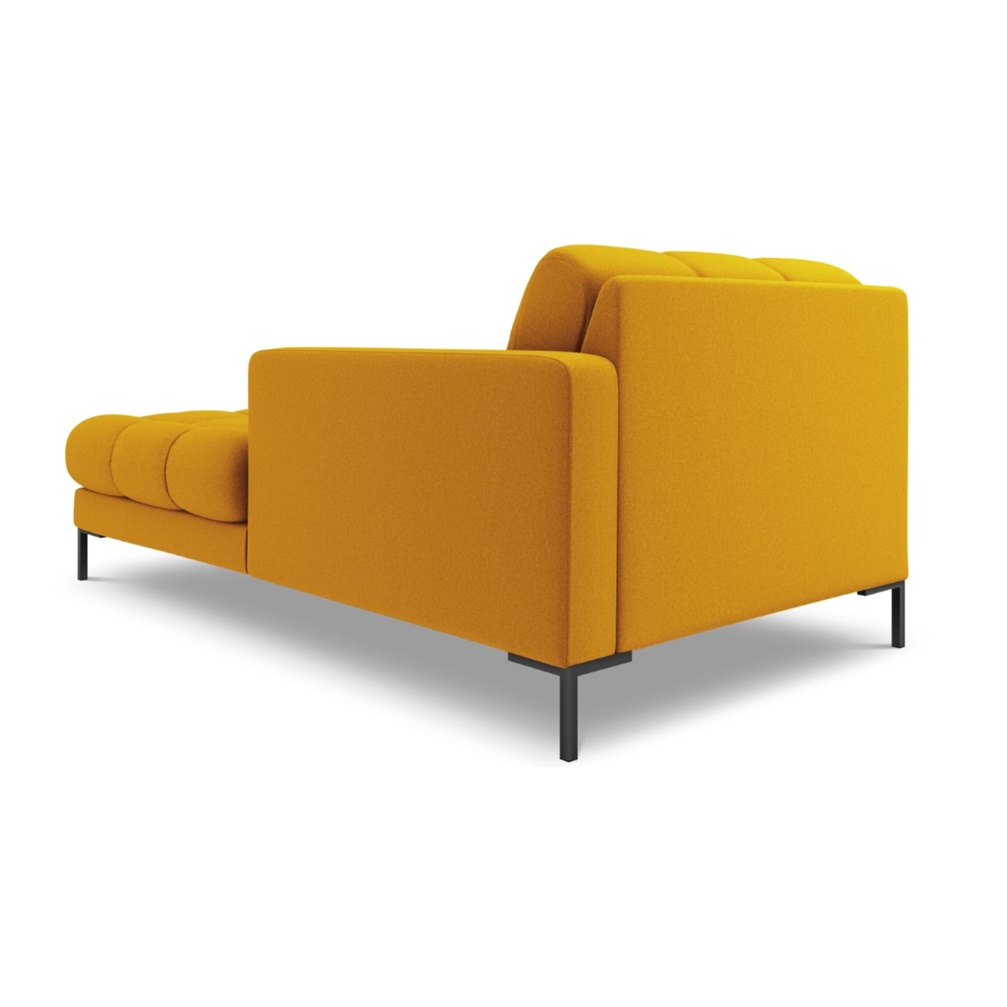 Méridienne droite "Bali" en tissu structurel jaune