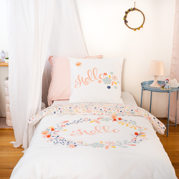 Parure de lit enfant 100% coton - hello