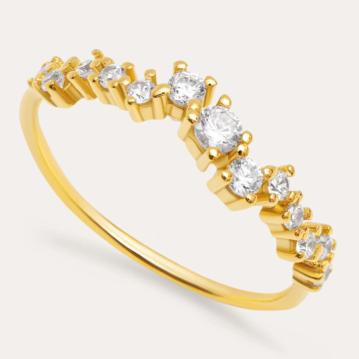 Anillo Estellar Plata Baño Oro