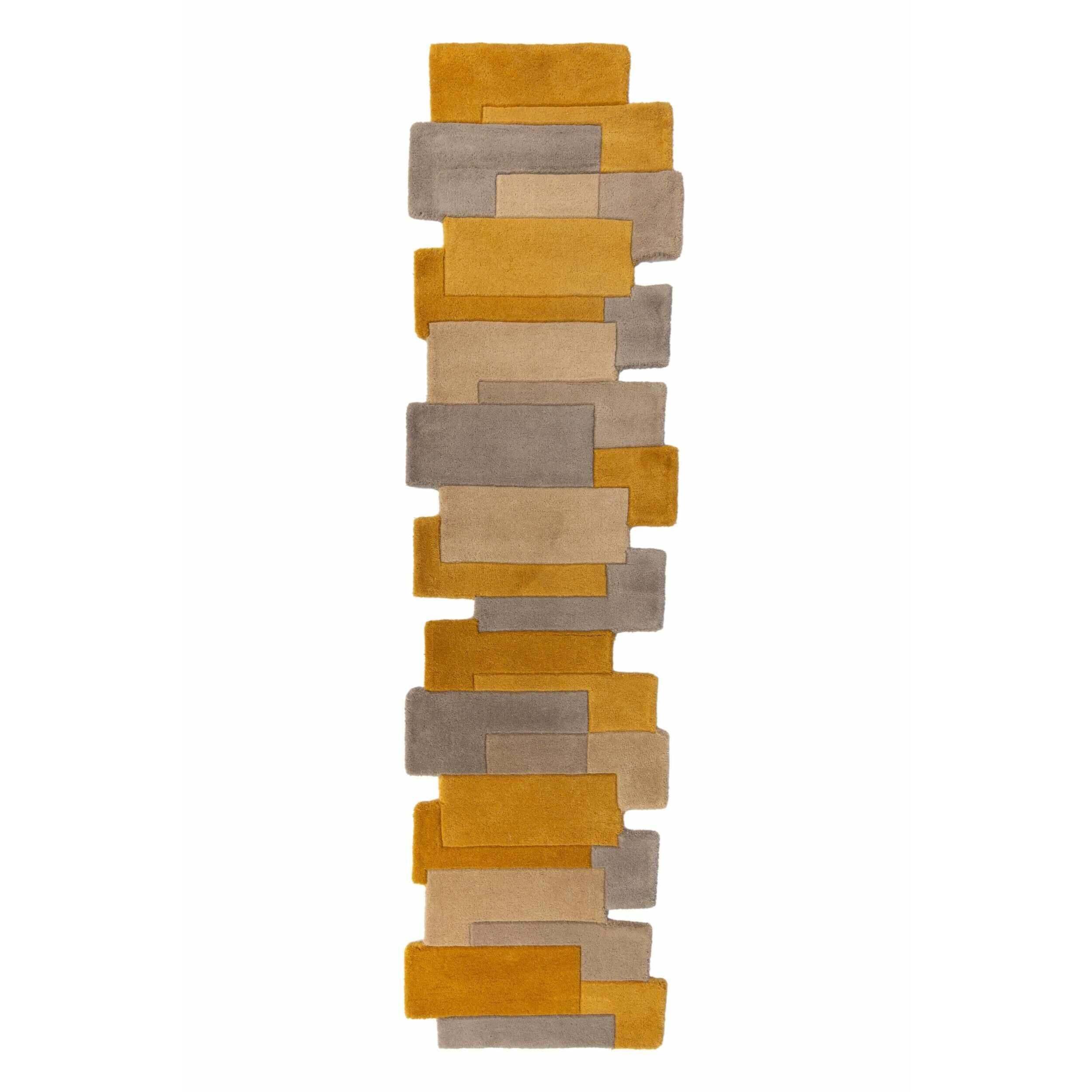 Tapis de couloir en laine COLLAGE Jaune