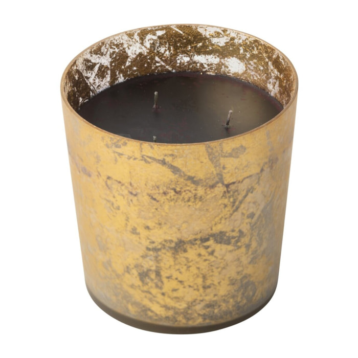 J-Line bougie parfumée M-Chic - Oud & Amber - verre - or/noir - medium - 80H