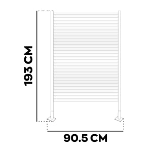 Linea - Pannello Frangivista Separè da Esterno 90,5x193 cm in Metallo e Resina Nero