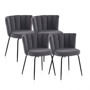 Pack 4 sillas de comedor Bodhi Crochet Gris