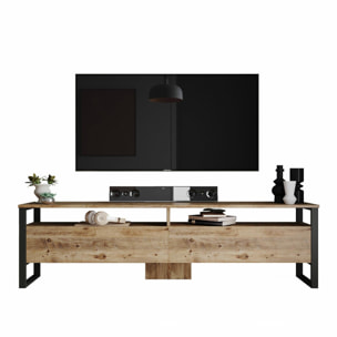 Mobile porta TV Dpirozz, Credenza da soggiorno, Armadio basso per TV, Base parete attrezzata, 180x36h56 cm, Quercia