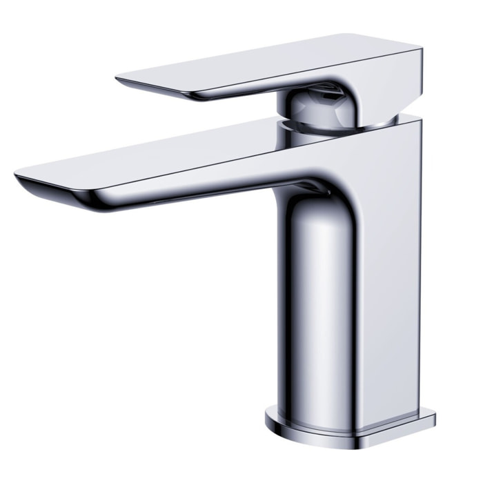 Brevis mitigeur de lavabo en laiton à levier, sans vidage, chrome brillant SATBSBRE271 avec une garantie de 5 ans