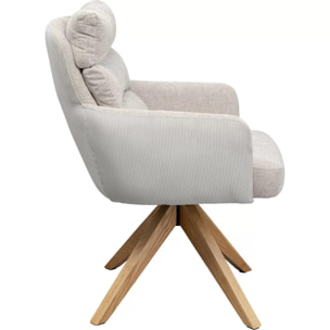 Chaise avec accoudoirs pivotante Bosse crème Kare Design