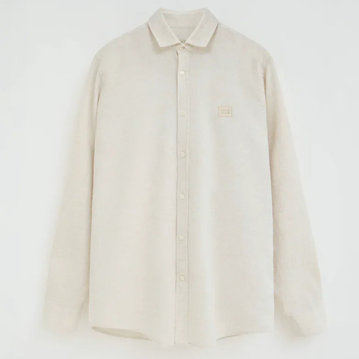 Camicia cotolino beige vigorè con ricamato Polo Club