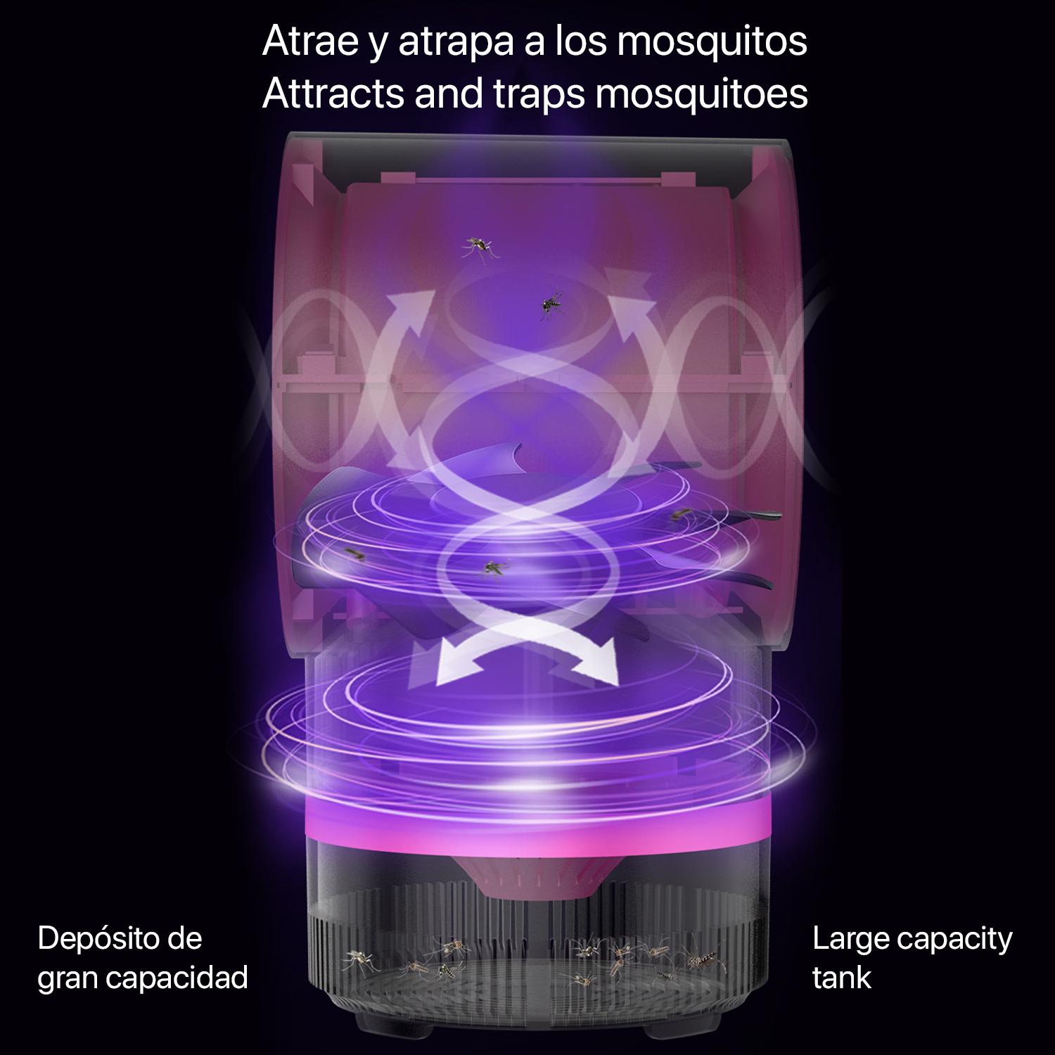 Atrapa mosquitos eléctrico W4, con luz led UV y aspirador.