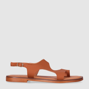 Sandalias de Piel - Cuero - Tacón: 1 cm