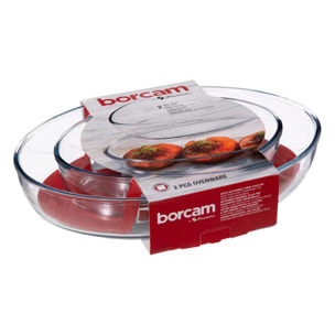Lot de 2 Plats Ovales en Verre