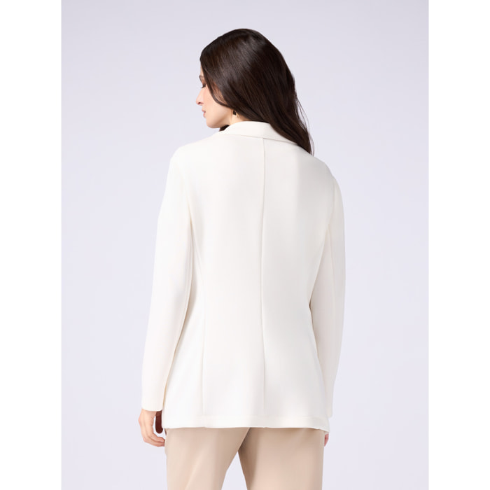 Oltre - Blazer in felpa soft touch - Bianco