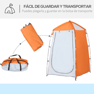 Tienda de Ducha Camping UV 25+ con Ventana y Bolsa de Transporte 123x121x198 cm