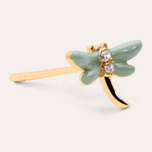 Orecchino Dragon-fly Argento Placcato Oro