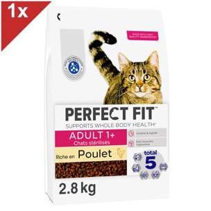 PERFECT FIT Croquettes Riche en Poulet chat adulte stérilisé 2,8kg