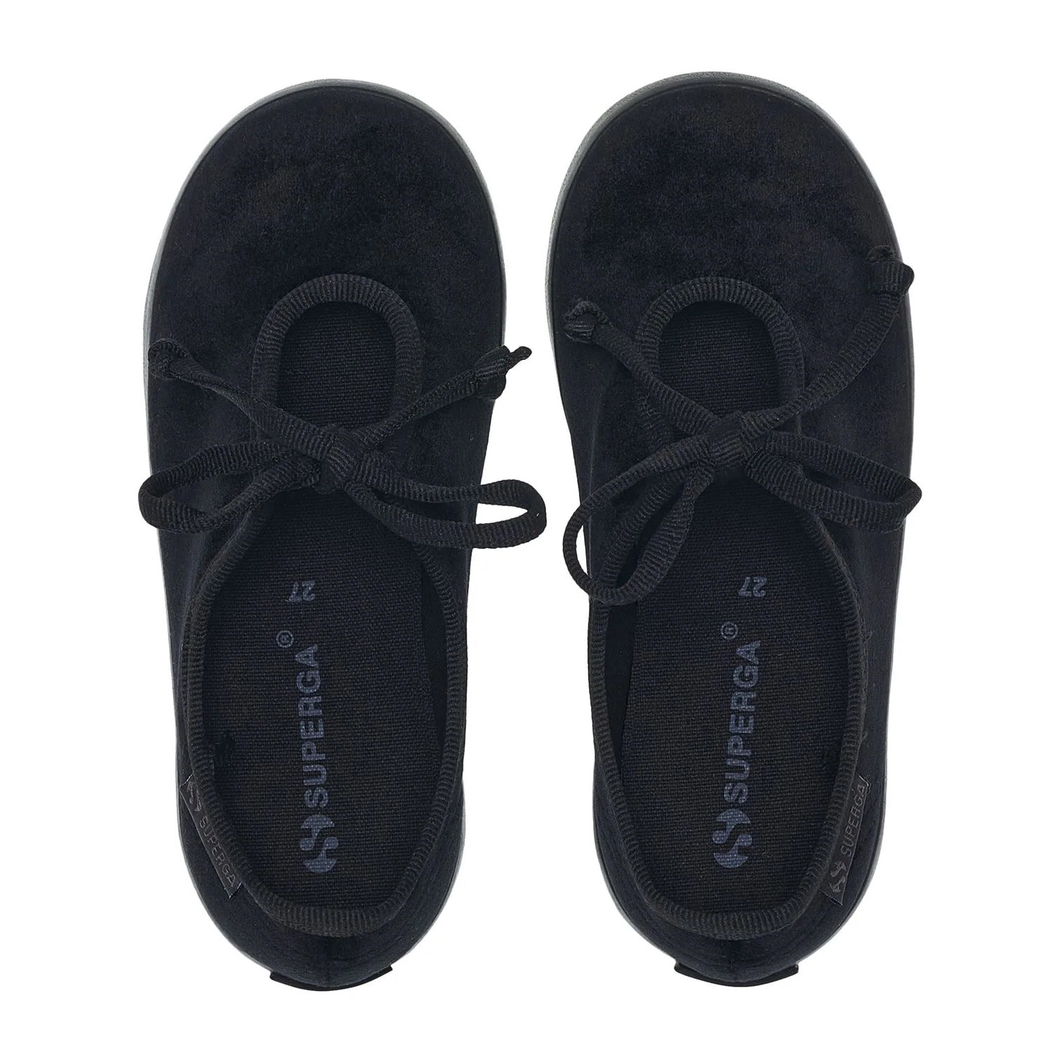 Superga - Ballerine Bambina Nero - 2442 KIDS VELVET BALLERINA LACE
