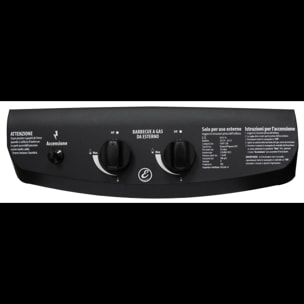 Barbecue A Gas Con Fuoco Bruciatore Laterale BBQ Coperchio Termometro Griglia Grill Ruote Compatto In Acciaio Giardino Esterno 112x52.5x96.5 Cm Nero