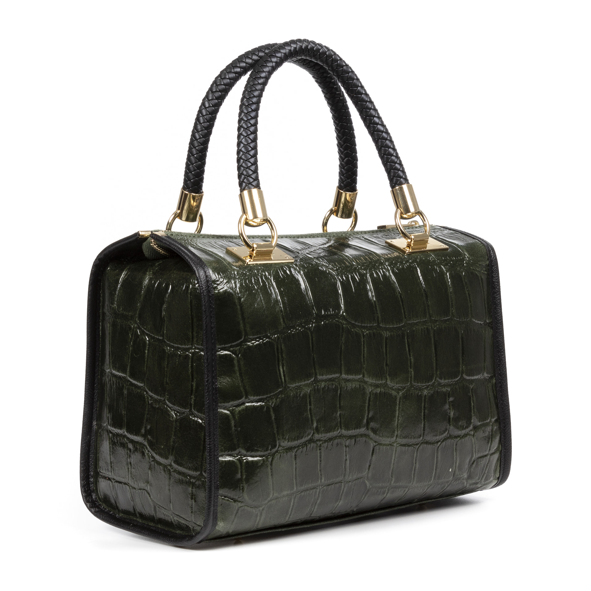 Catena Borsa tote Donna.Pelle autentica Camoscio Inciso Coccodrillo Grande