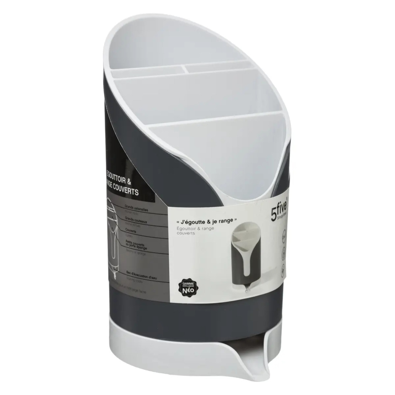 Égouttoir à couverts "Néo" gris anthracite