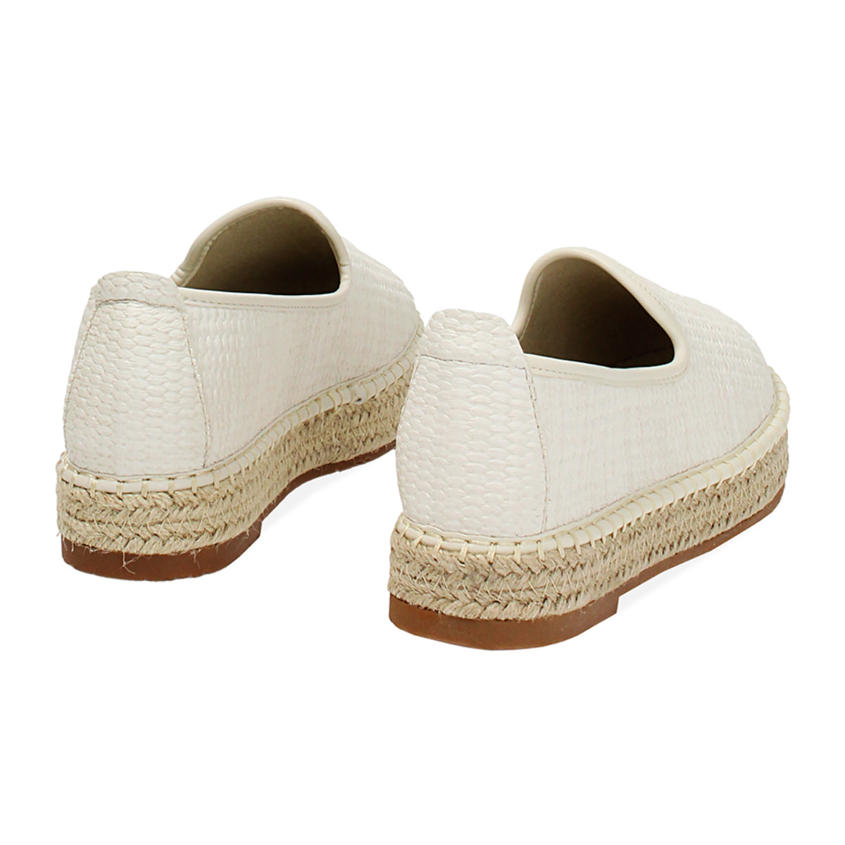 Espadrillas panna con tacco basso