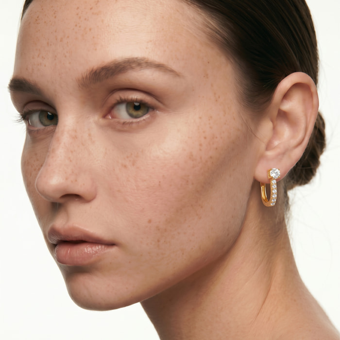 Pendientes de Circonita Brillante acabado en oro amarillo de 18k