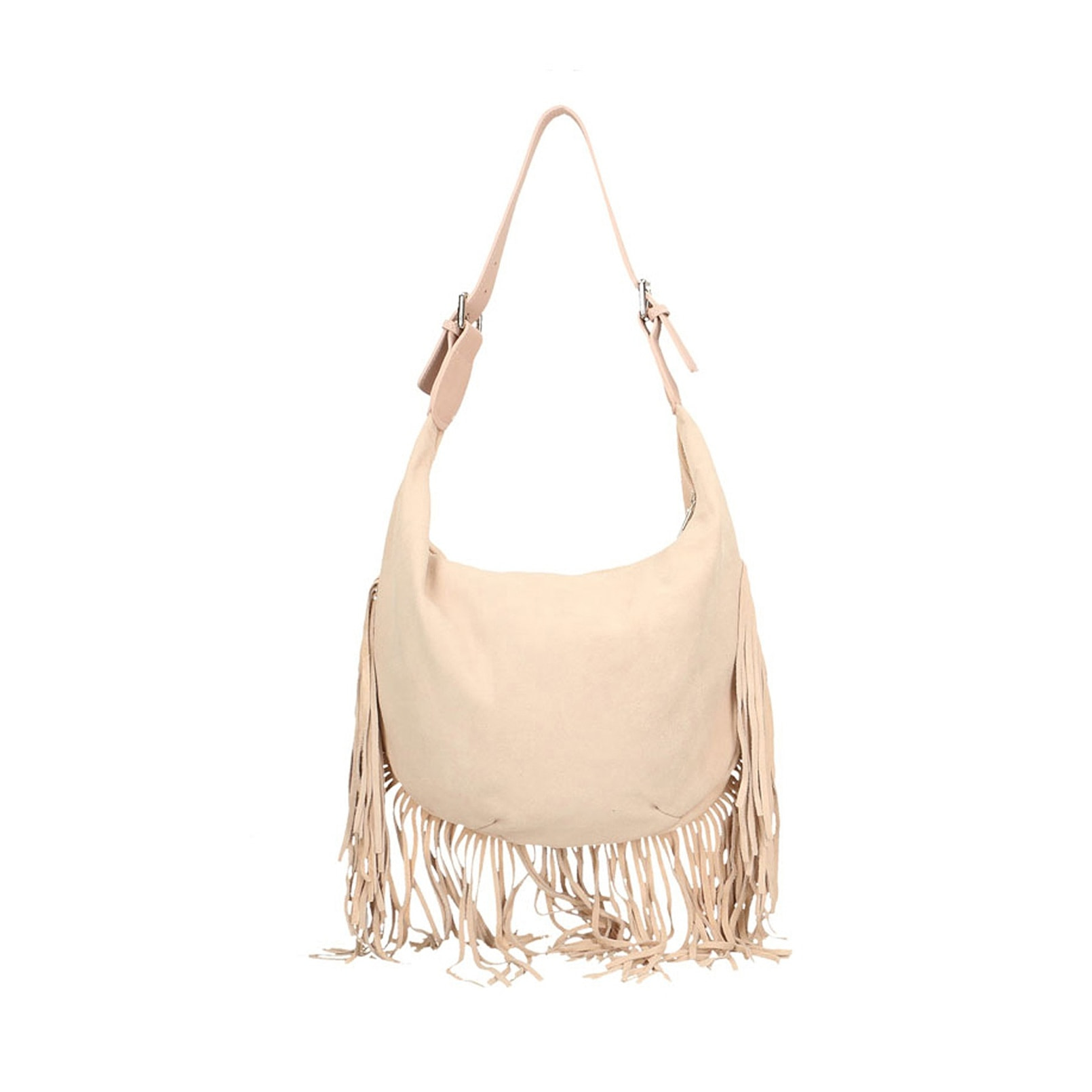 Borsa a spalla da donna - Modello Zefira - Pelle Scamosciata - 40.0 x 27.0 x 7.0 cm