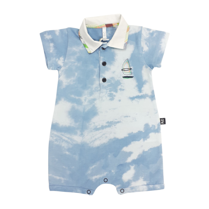 PAGLIACCETTO JERSEY MALTINTO AZZURRO COLLETTO POLO