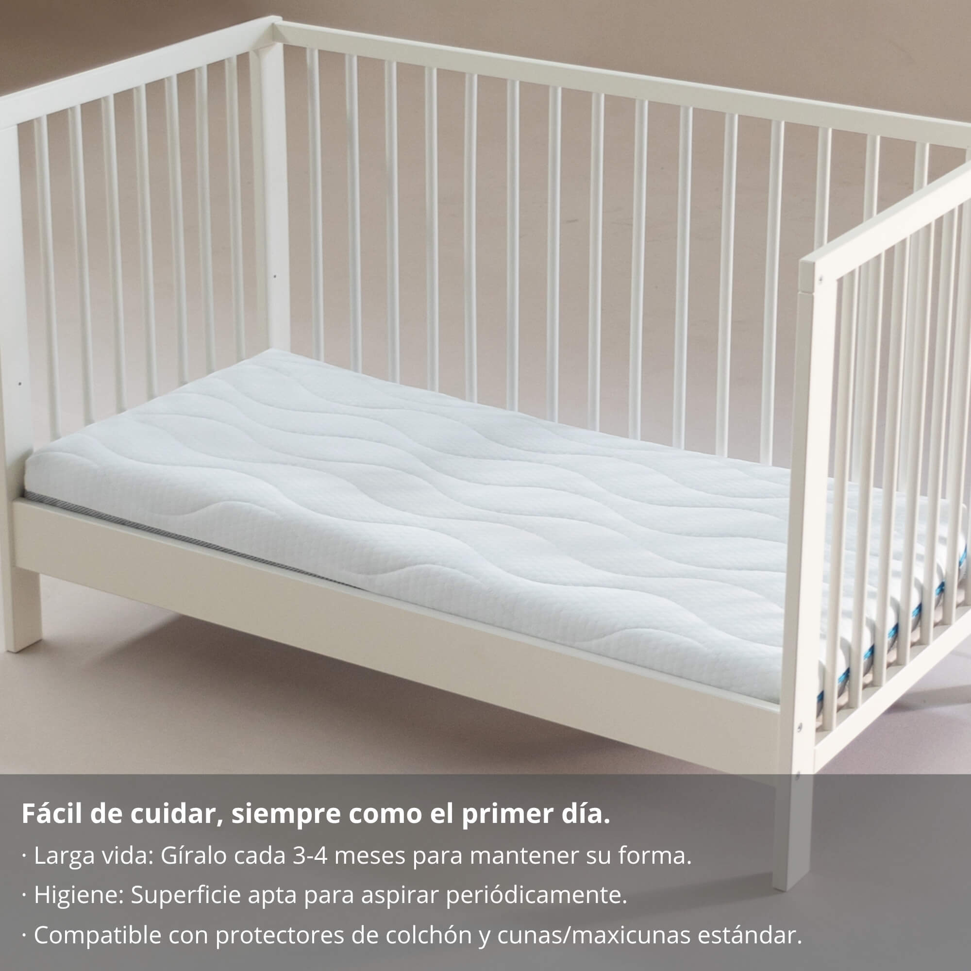 Colchón de Cuna/Maxicuna - 12 cm de altura - Ergonómico y Transpirable - Firmeza Media - Dreams