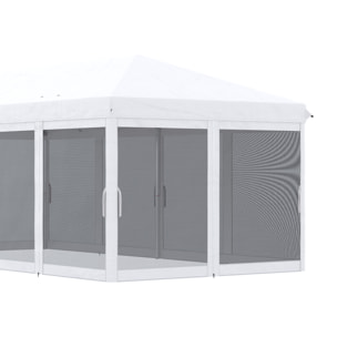 Carpa Plegable Pop-Up Gazebo 6x3 m Cenador Plegable con 6 Paredes Laterales de Malla Anti-UV y Bolsa de Transporte para Camping Fiestas Crema